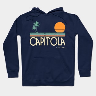 Capitola California Sunset and Palm Trees Hoodie